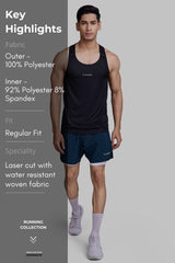 2 in 1 Laser Shorts Pine Green