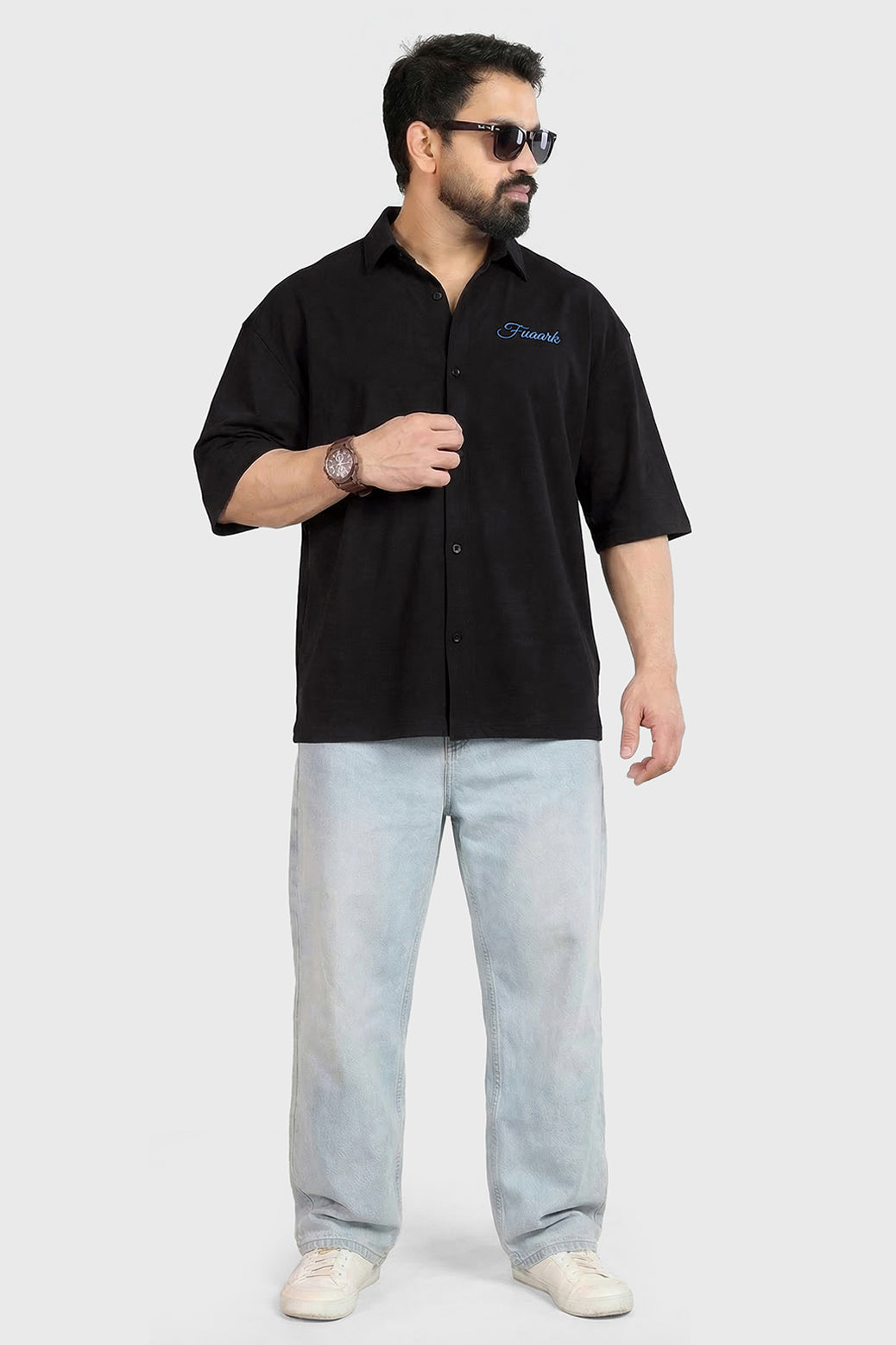 Off Duty Oversized Shirt Black