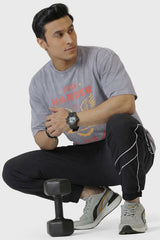 Push Harder Washed Oversized T-shirt Light Grey