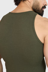 Ribbed Tank Olive