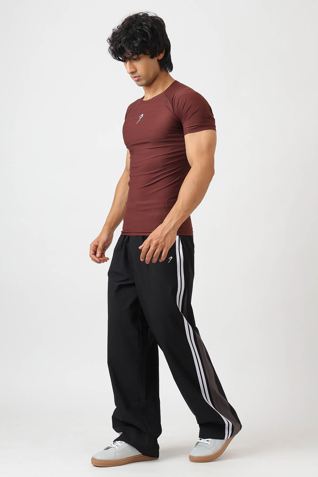 Structure Compression T-shirt Brown
