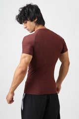Structure Compression T-shirt Brown