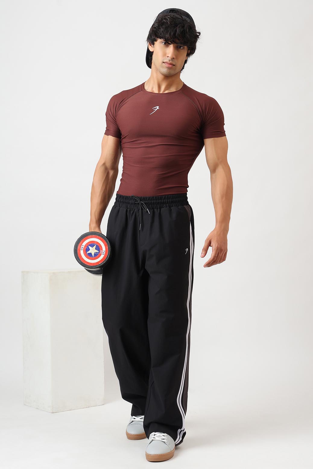 Structure Compression T-shirt Brown