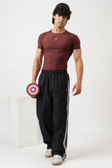 Structure Compression T-shirt Brown