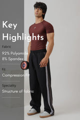 Structure Compression T-shirt Brown