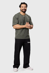 Shadow Washed Oversized T-shirt Olive