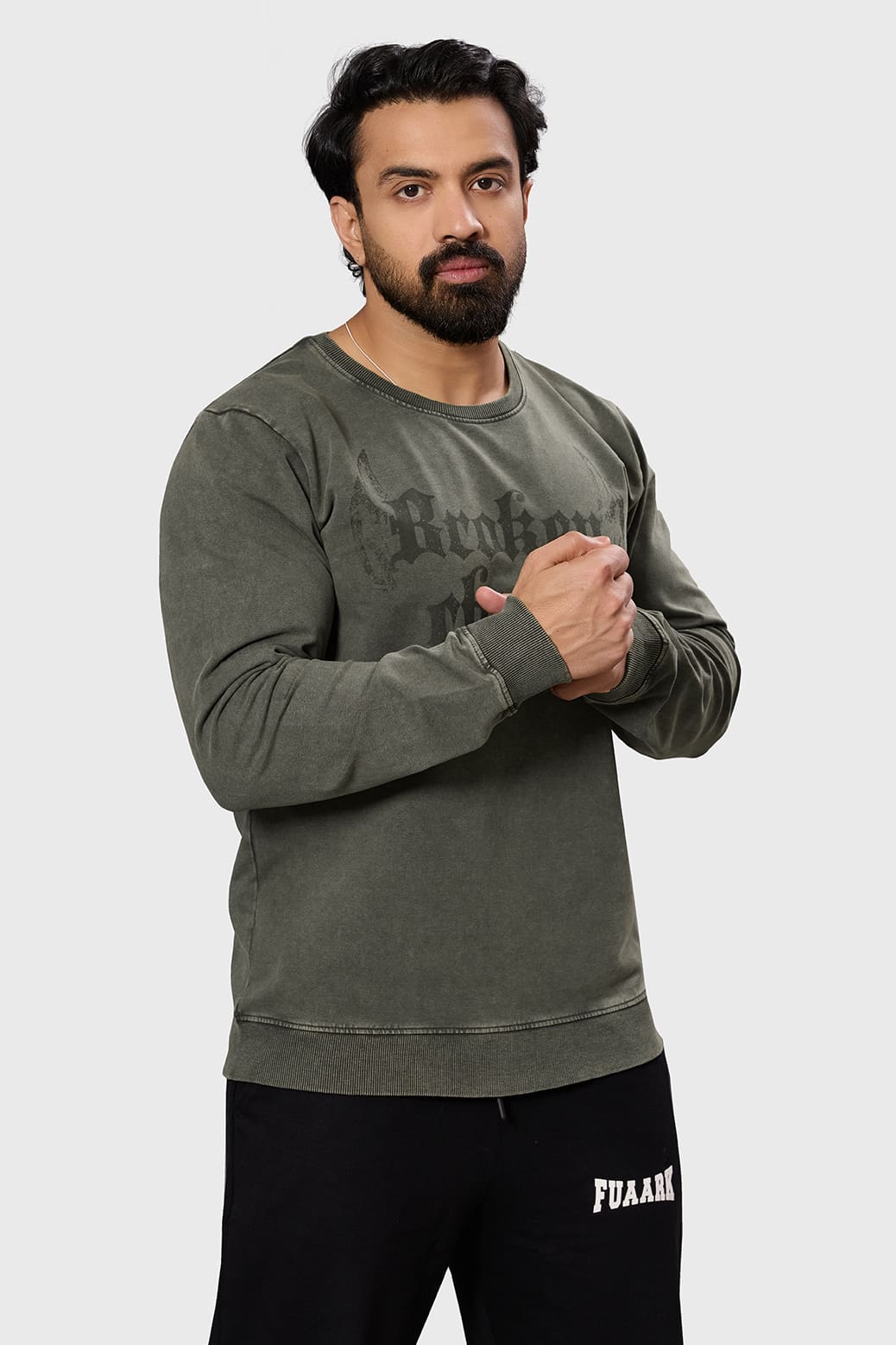 Shadow Washed Sweatshirt Olive