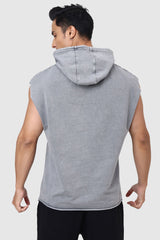 Shadow Washed Capsleeves Hoodie Light Grey