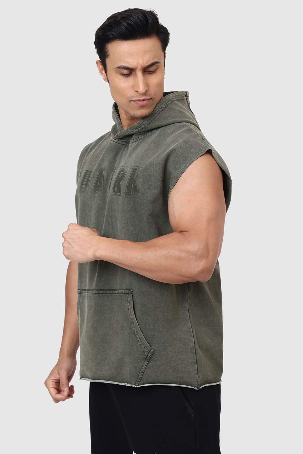 Shadow Washed Capsleeves Hoodie Olive