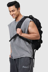 Shadow Washed Capsleeves Tank Light Grey