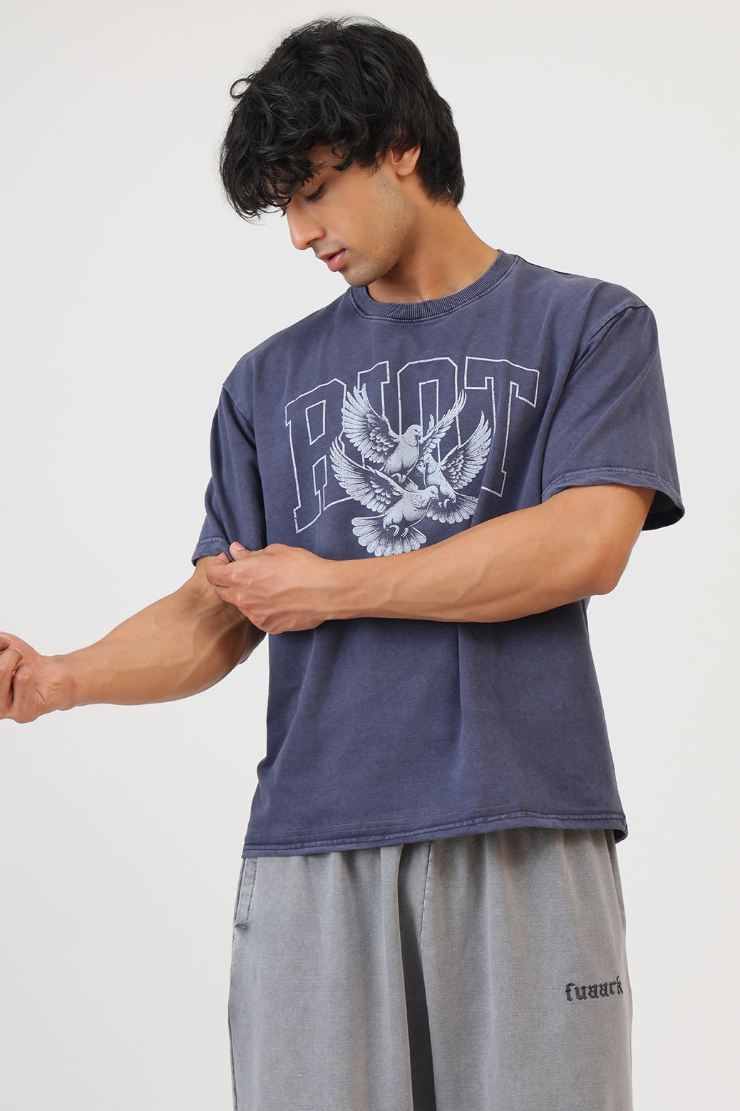 Shadow Washed Oversized T-shirt Navy