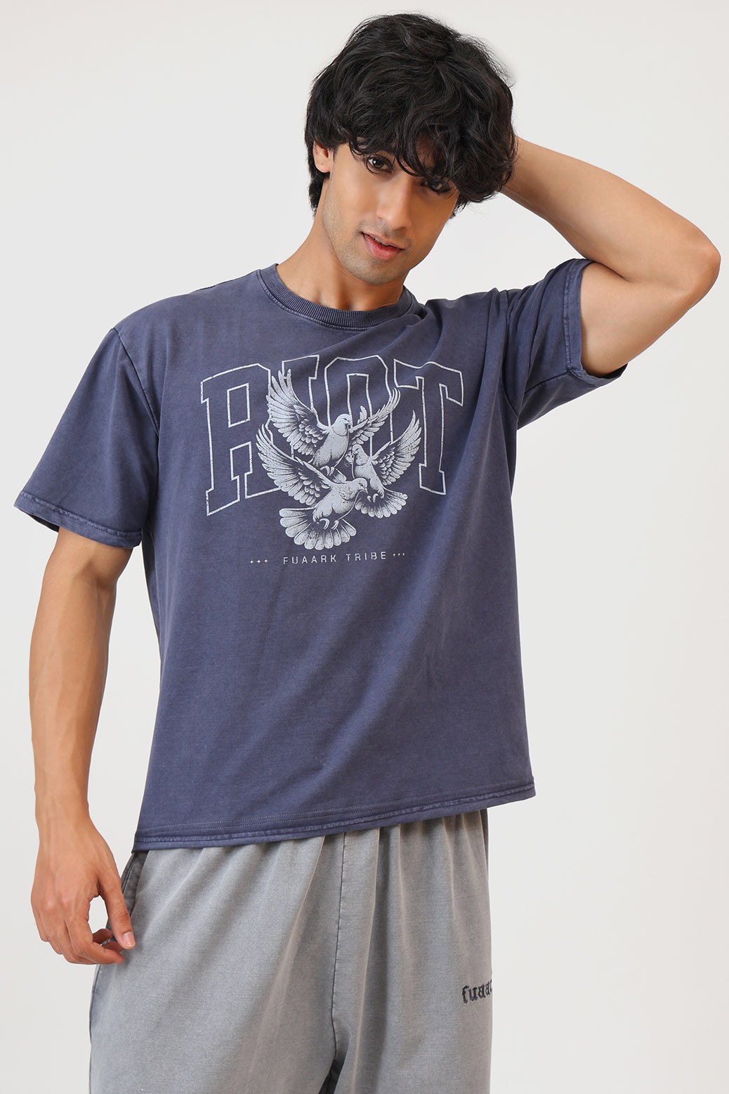 Shadow Washed Oversized T-shirt Navy