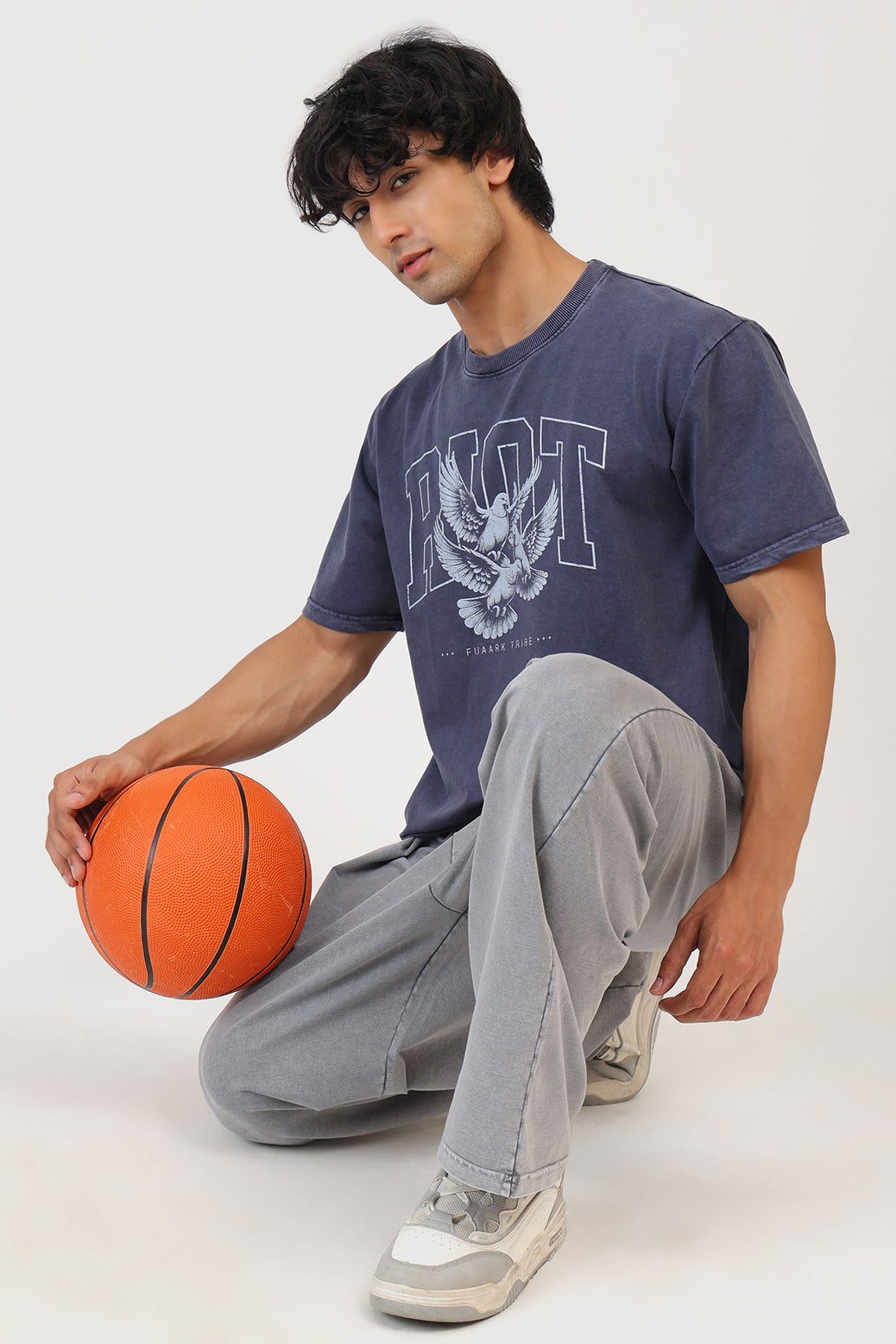 Shadow Washed Oversized T-shirt Navy