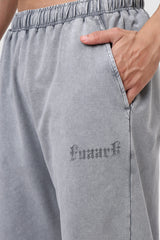 Shadow Washed Straight Tracks Light Grey