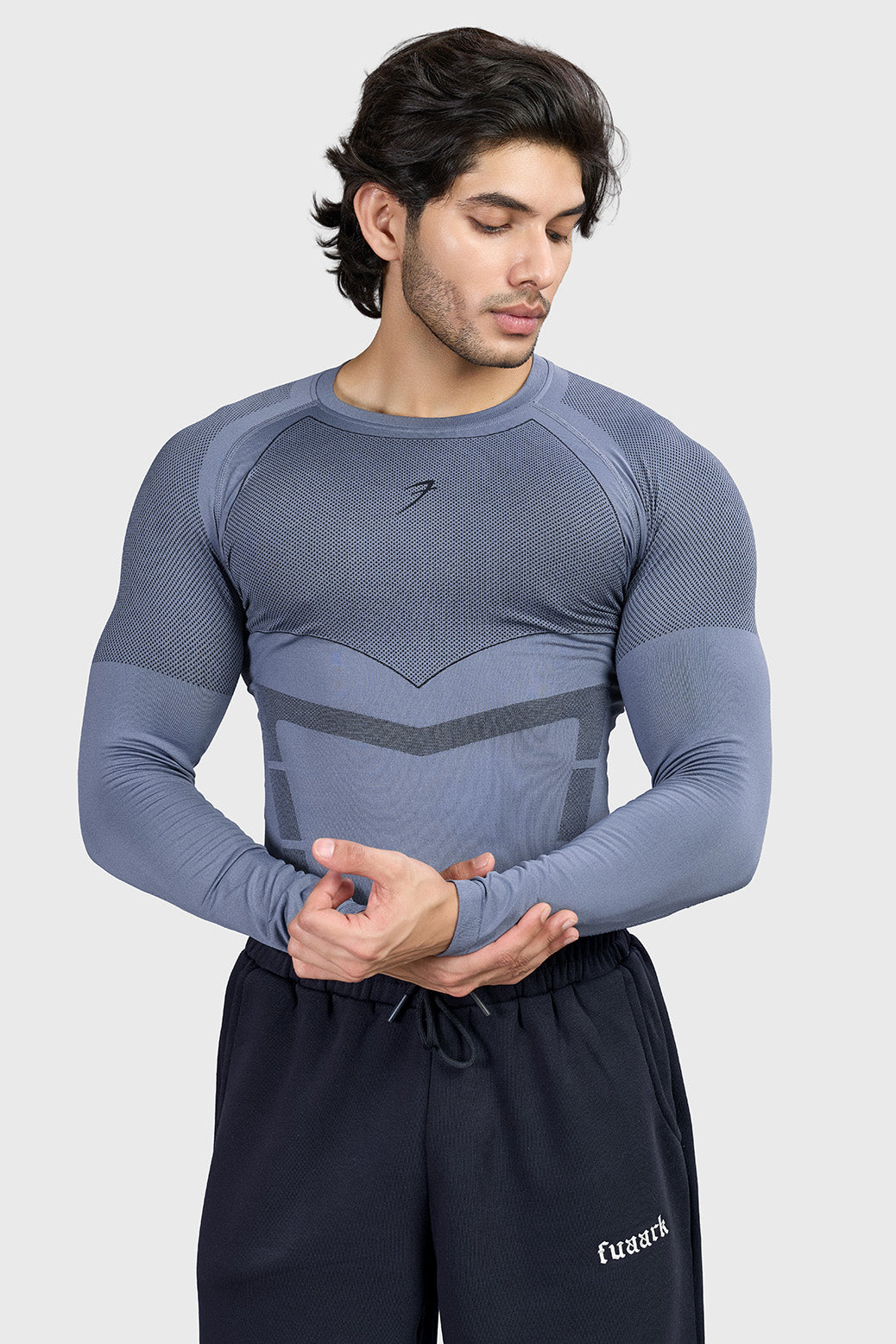 Alpha Seamless Fullsleeves T-shirt Light Grey