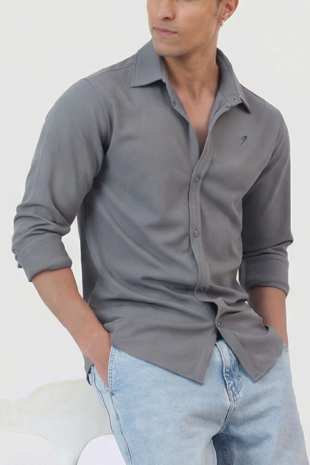 Foundation Fullsleeves Shirt Light Grey