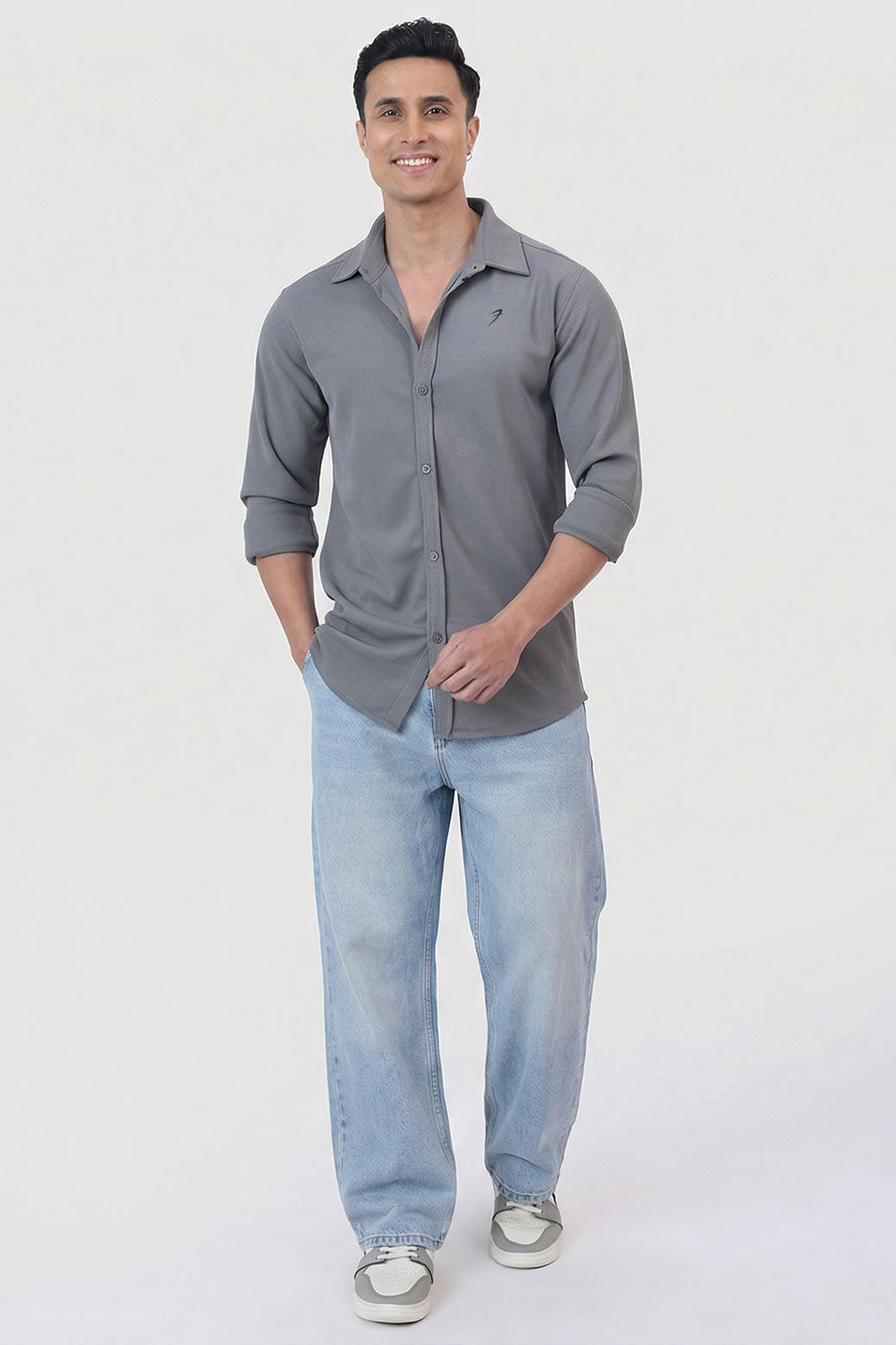 Foundation Fullsleeves Shirt Light Grey
