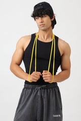 Essential Ribbed Tank Black