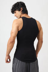 Essential Ribbed Tank Black