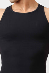 Essential Ribbed Tank Black