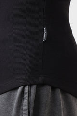 Essential Ribbed Tank Black