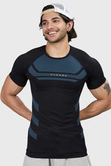 Flux Seamless T-shirt Black/Sea Green