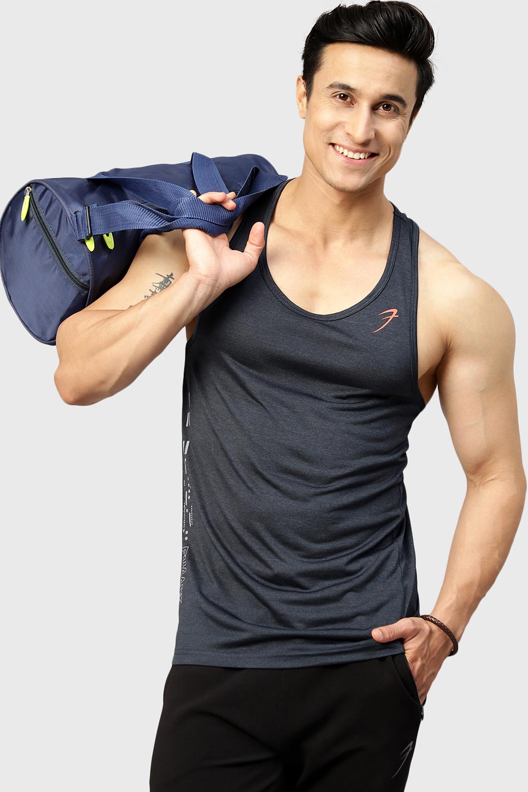 Bold Melange Tank Dark Grey